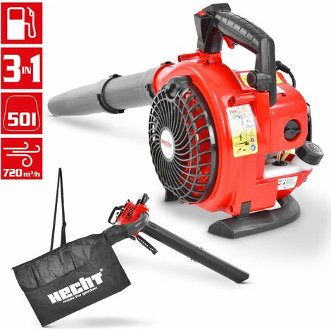 Bb-Loisir – Souffleur de feuilles à essence 3-en-1 – Aspirateur broyeur thermique – Moteur 1 CV – Débit d'air 720 m³/h – Capacité 50 litres