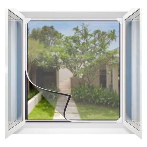Moustiquaire Fenetre 130x151cm, Magnetique Moustiquaire Aimantée Fenetre Moustiquaire Magnétique pour Fenêtre Empêche Les Insectes, Cadre Blanc en Maille Grise