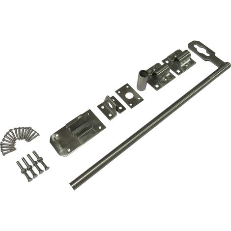 Garage Door Drop Bolt 18" Heavy Duty (Stainless Steel Floor Ground Stable Catch)