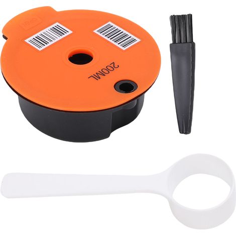 Capsule Réutilisable et Rechargeable Filtre Café 200ML avec Spoon et Brush Compatible Machine Café Design pour Brewing Efficace et Facile Maintenance Matériel PP Alimentaire 1 Pod 1 Spoon 1 Brush (1/5)