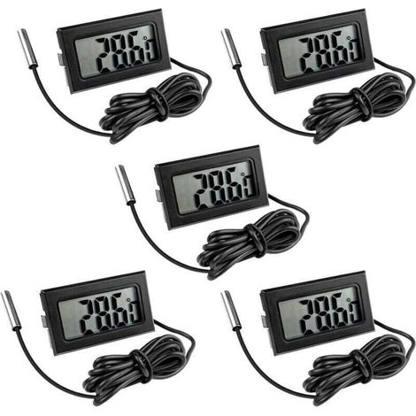 5 Pièces Thermomètre Frigo Digital, Sonde Temperature Numérique avec écran LCD, Thermomètre Température avec Sonde de Température Capteur Testeur pour Réfrigérateur Congélateur Aquarium (1/4)