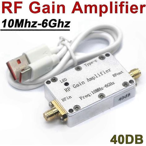 Amplificateur RF Gain 10M-6GHz, pilote de signal haute planéité pour récepteur 433M 1.2G, module de puissance faible bruit, faible distorsion, large bande, idéal pour transmission et mesure. (1/5)