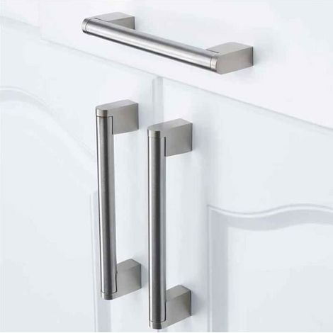 Lot de 10 Poignée de Porte Poignée Cuisine Nickel Brossé en Acier Inoxydable Entraxe 160mm (1/3)
