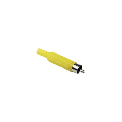 Connecteur RCA S-IMPULS, plastique, jaune, avec protection contre la flexion