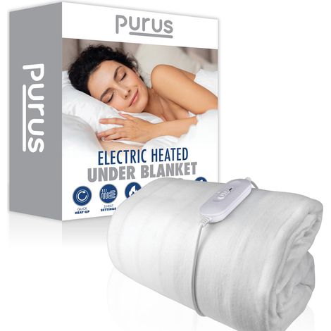 Purus Single Electric Blanket Heated Bed Under Blanket Polyester Detachable Control 3 Heat Settings (1/5)
