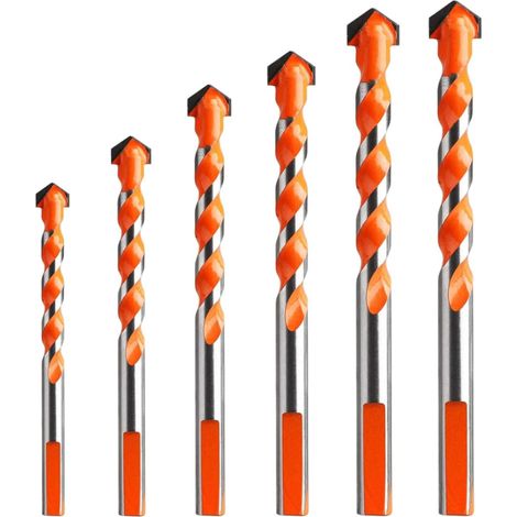 Set De Forets - 6 Pièces - Foret Carbure Pour Carrelage Céramique Béton Brique Verre Bois Plastique - Compatible Perceuse À Main Et À Percussion
