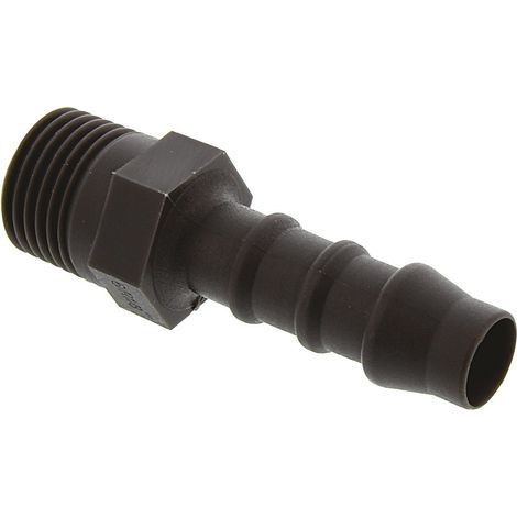 Adaptateur RS PRO Mâle Droit 1/8pouce, BSP 1/8" mâle, en Nylon ( Prix pour Paquet de 5 )