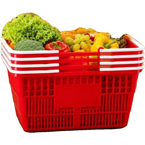 Einkaufswagen, große Kapazität, stapelbares Design, Rot (1/2)