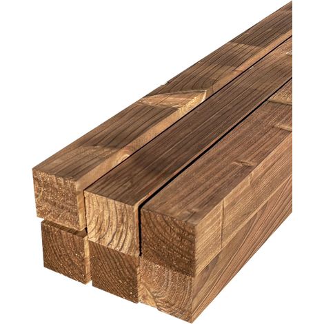 Lot de 6 Tasseaux Sapin Traité marron, L.2,40 m x l.4,35 cm x Ep.43,5 mm (1/5)