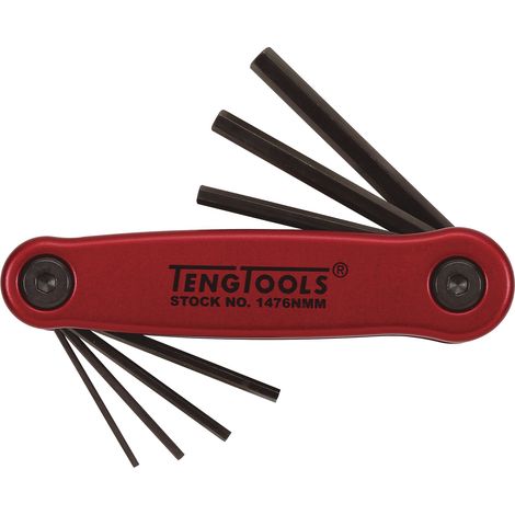 Jeu de clés allen/étui 7 pcs Teng Tools 1476NMM (1/2)