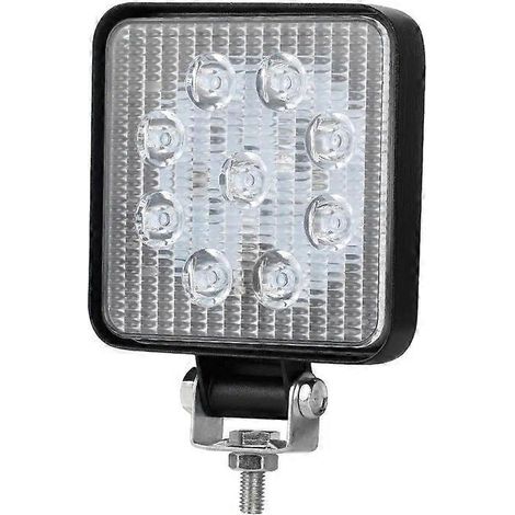 Barre lumineuse de travail LED OKEEN Mini 16 LED 27W/48W, projecteur carré, 12V/24V, pour camions, 4x4, voitures, SUV et quads (1 pièce). (1/5)