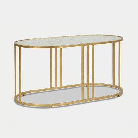 Mesa de centro ovalada de hierro y vidrio Antalia (1/5)