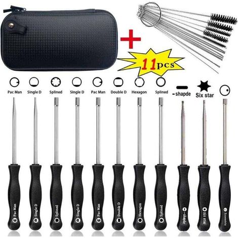 SABIR Ensemble de 11 tournevis de réglage de carburateur pour le nettoyage et la réparation du moteur, convient à la plupart des moteurs à 2 temps. (1/4)