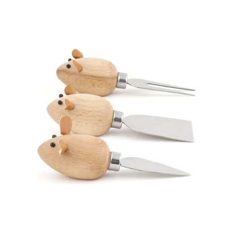 Couteaux à fromage - Set de 3 - Blanc - Compatible lave-vaisselle - Pour adultes - Humoristique