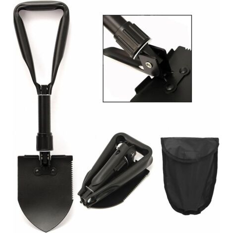 Multifonction Militaire Pelle Pioche Pliante en Métal, Mini Survie Outil pour Camping Randonnée Jardin Pelle (1/5)