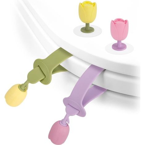Ensemble de 4 accessoires de salle de bain pour rehausseur de siège de toilette, mini levier de rehausseur de siège de toilette, outil pour siège de toilette, lève-abattant, poignée rehausseur de sièg (1/5)