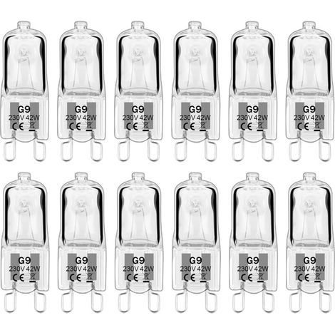 G9 42W 230V Dimmbare Warmweiße Glühbirne, 230V, 580 lm, 2800K, Flimmerfrei, 12er-Pack [Energieklasse G] (1/5)