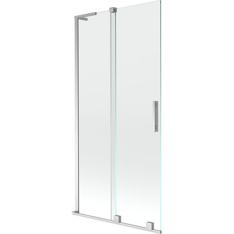 Mexen Velar L Badewannenabtrennung 2-flügelig verschiebbar 90 x 150 cm, transparent, Chrom - 896-090-003-01-01 (1/2)