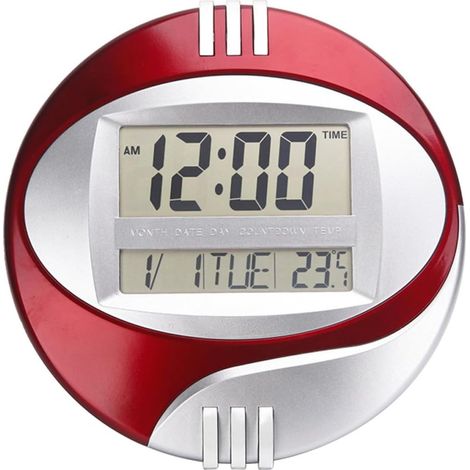 Horloge Murale Numérique LED Grand Écran Rouge Réveil Silencieux Multifonction sans Pile Affichage Température et Humidité pour Salon Bureau et Chambre (1/5)