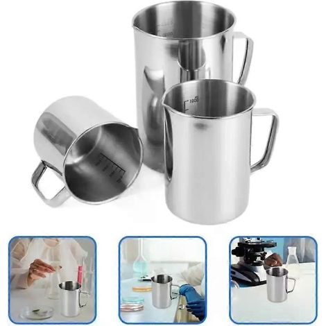 Neue Edelstahl-Laborbecher, 500-ml-Messbecher, 1000-ml-Espressobecher, Küchenhelfer (1/4)