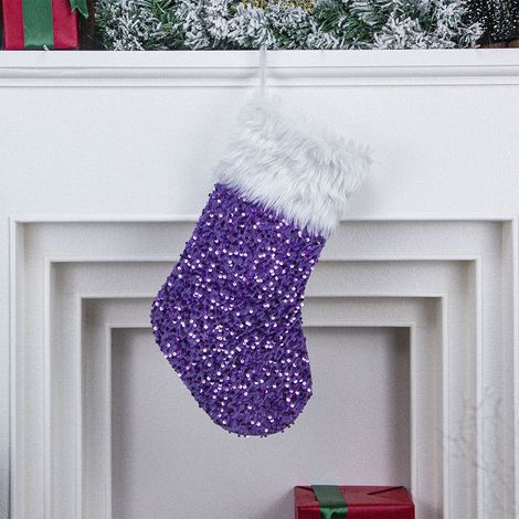 Chaussette De Noël - En Polyester Non Tissé - 44 X 26 Cm - Pour Cheminée Arbre De Noël Escalier - 1 Pièce (1/5)