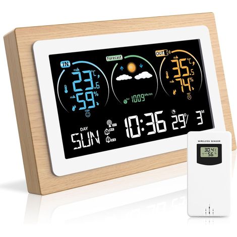 APEX Station Meteo Interieur Exterieur Sans Fil, Station Meteo Sans Fil avec Capteur Etérieur, Thermomètre Hygromètre Numérique (1/5)