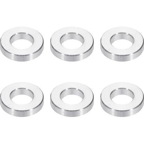Rondelles en Aluminium M6, 6pcs Entretoise Métallique à Vis Ronde, Rondelle Plate pour Vis Tige Écrous Boulons, Bague d'Écartement en Métal 6.2mm ID x 12mm OD x 2.5mm Hauteur (1/5)