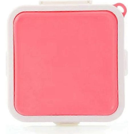 Silicone micro ondes sandwich boîte rangement bento école déjeuner repas boîtes réutilisable toast récipient étui rose (1/5)