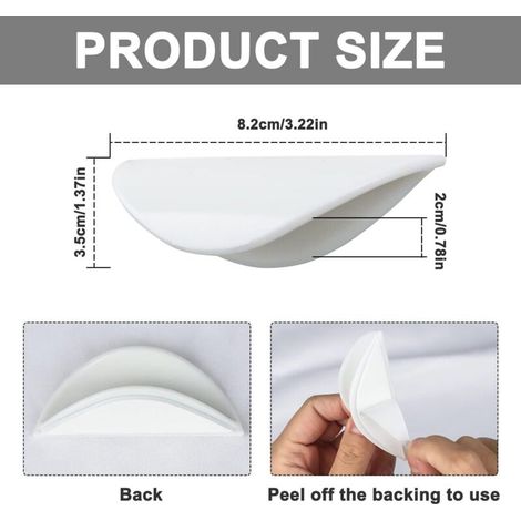 Poignees Adhesives Porte Placard 6 Pcs Balcon AdhéSives Poignées, Poignées de Tiroir Autocollantes, Bouton en Forme de Coquille, Poignées de Porte Coulissantes pour Fenêtres Armoires Comm