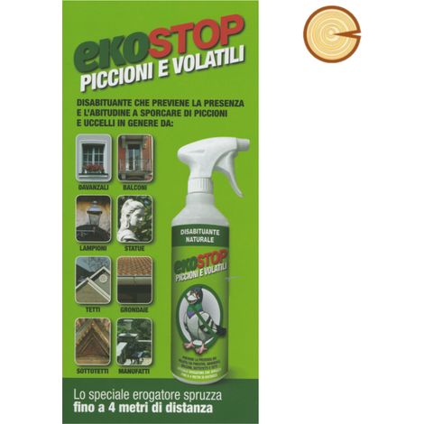 Disabituante naturale pronto all'uso piccioni volatili spray 750 ml ekostop