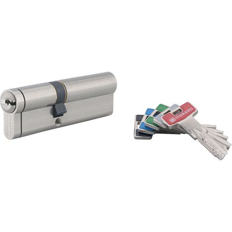 Thirard – Cylindre de serrure double entrée 40x55mm – Nickel – Anti-arrachement, anti-perçage, anti-crochetage – 5 clés fournies (1/2)