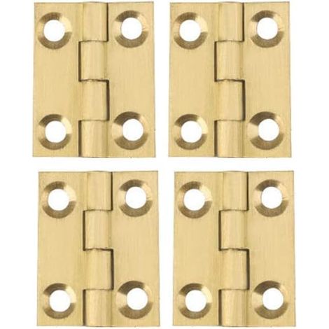 Mini-Scharniere, Klappscharniere, Heim-Hardware-Scharniere, Schrank-Schubladen-Scharniere, Türscharniere, Gold, 1 Zoll (25 x 20 x 1,2 mm) – 4 Stück