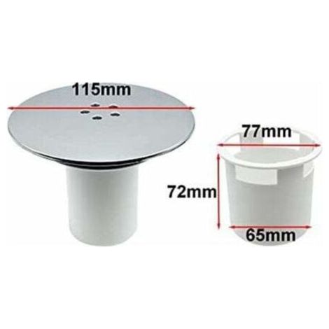 Douche à vidange rapide Bonde 90mm/115mm Remplacement Couvercle Siphon Blanc/Cchrome (1/4)