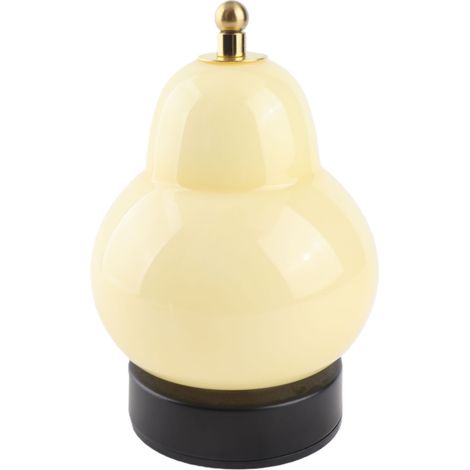 Lampe de table en forme de gourde poirier, sans fil, rechargeable, à intensité variable et commande tactile, 3 modes d'éclairage, idéale pour la chambre ou la table de chevet (jaune). (1/5)