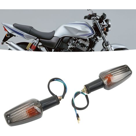 Clignotants de moto, gauche et droit, compatibles avec les modèles Honda CB400 2002-2008 avec fumée noire. (1/5)