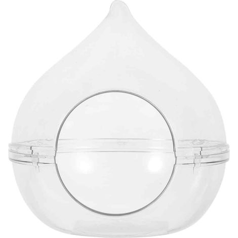 1 salle de bain pour hamster, transparente en PP, observation panoramique, anti-sable, avec porte latérale, pour petits rongeurs (1/5)