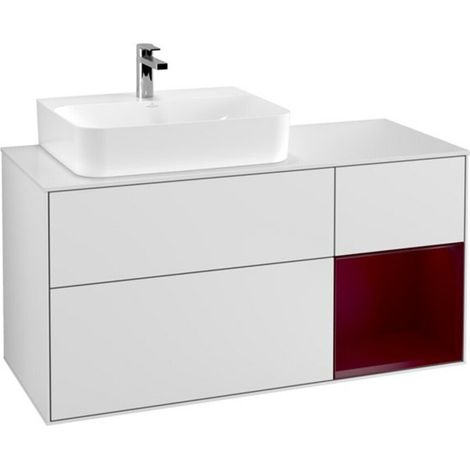 V&B Waschtischunterschrank Wandbeleuchtung Finion 120cm, Pl wh. m, Reg li Peo, wh. m Lac (1/2)