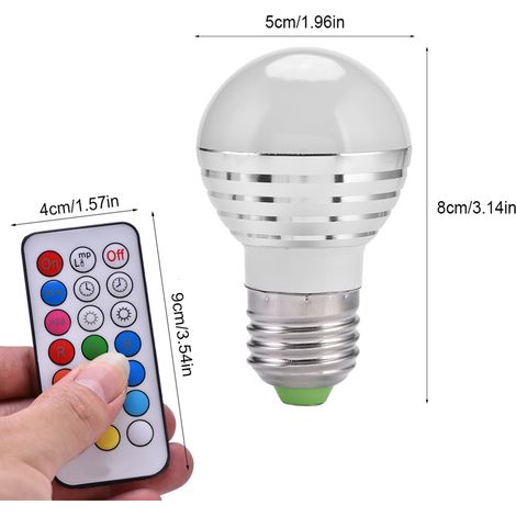 E27 3W RGB LED Farbwechsel-Kerzenlampe mit Fernbedienung (1/5)