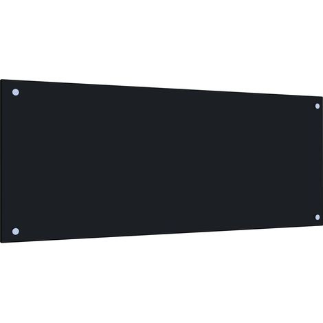 Dosseret de cuisine Fond de hotte Noir 100 x 40 cm Verre trempé 59098 (1/4)