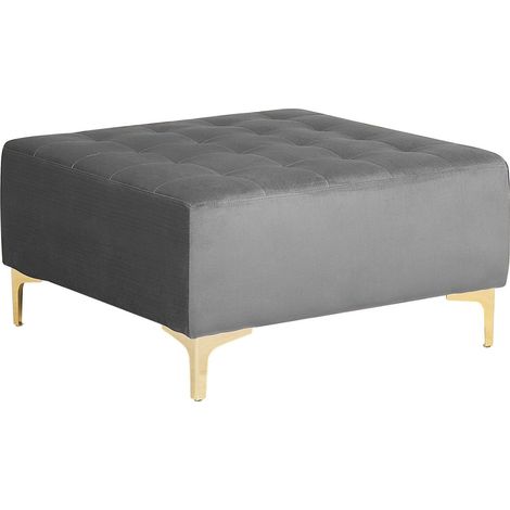 Ottoman ABERDEEN Velvet Grey