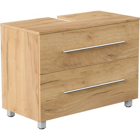 Universal Unterbau auf Standfüßen 85 cm SoftClose gold eiche