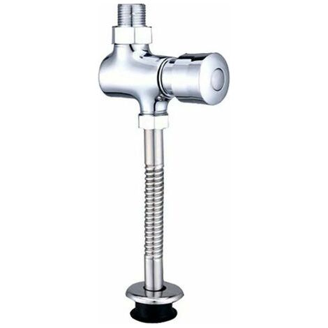 Kaelt - Urinoir de rinçage, robinet de rinçage WC détecteur automatique avec bouton de repassage pression de rinçage urinoir valve de temporisation manuelle (1/5)