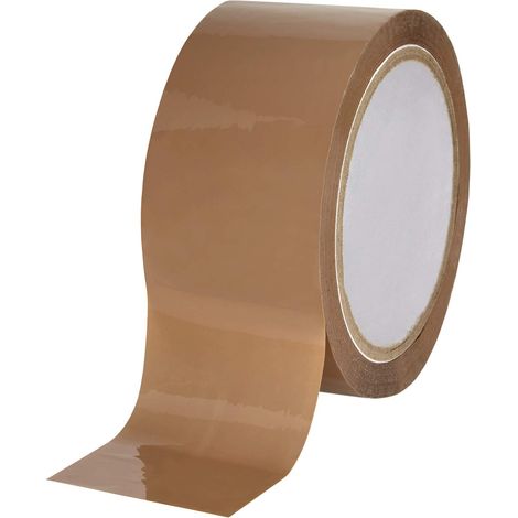 1 rouleau de ruban adhésif silencieux pour emballage - 66 m x 50 mm - Marron ou transparent