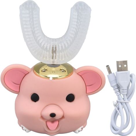 Brosse à Dents Enfants 360° Nettoyage Buccal Automatique Intelligent en Forme de U pour Enfants et Adolescents