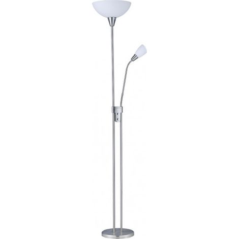 AKUNADECOR Floor De Wohnzimmer Deneb 2 Lichter, mit Lesepunkt 180 Cm Nickel (1/2)