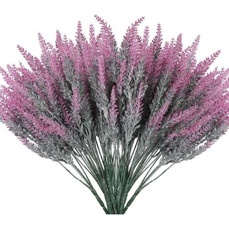 fleurs de lavande artificielles fausses plantes avec Faux bouquet de mariage en plastique pour centres de table maison cuisine jardin ferme décor 8 pièces fuchsia (1/5)