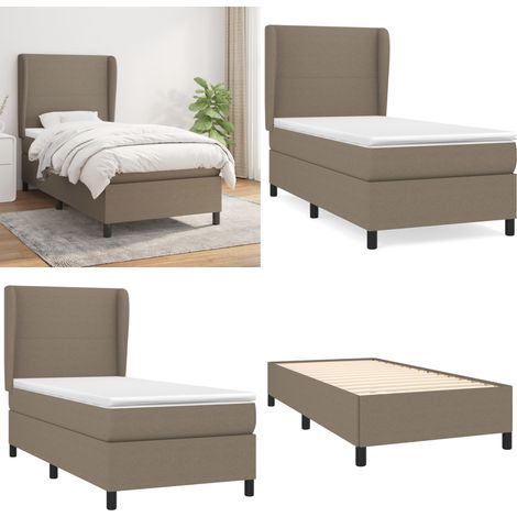 Boxspringbett mit Matratze Taupe 90x190 cm Stoff - Boxspringbett - Doppelbett - Bettenrahmen - Lattenrost - Matratze - Home & Living (1/5)