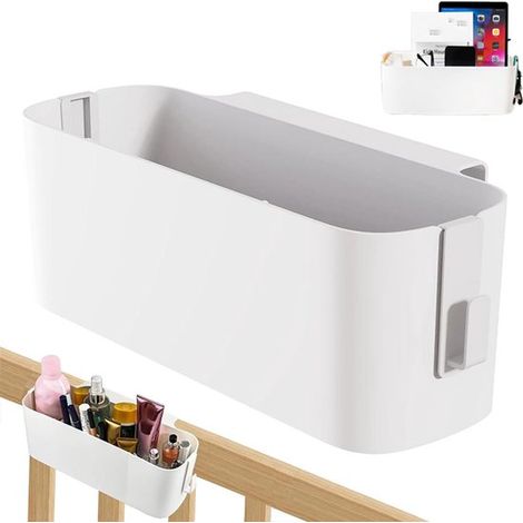 Paniers de rangement suspendus - Paniers de chevet suspendus - Boîtes de rangement de bureau - Étagères suspendues - Paniers de rangement de chevet suspendus - Sacs de rangement de chevet - Blanc - Co (1/5)