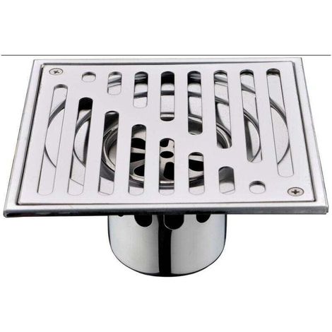 UlisemSiphon de Sol en Acier Inoxydable Anti-Odeur carré de Salle de Bain déchets Gate Égouttoir de Douche avec Grande Calibre, 150 150mm