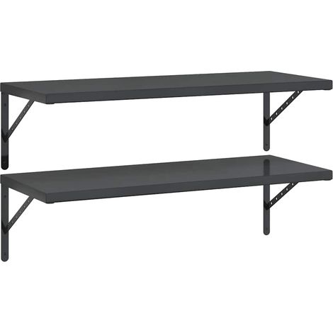 Maison Exclusive - Wandregale 2 Stk. 100x40 cm Schwarz Edelstahl